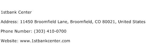 1stbank Center Address Contact Number