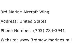 3rd Marine Aircraft Wing Address Contact Number
