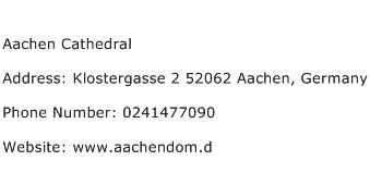 Aachen Cathedral Address Contact Number