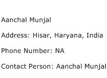 Aanchal Munjal Address Contact Number