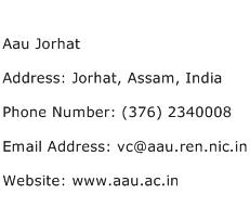Aau Jorhat Address Contact Number