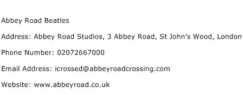 Abbey Road Beatles Address Contact Number