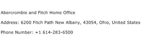 Abercrombie and Fitch Home Office Address Contact Number