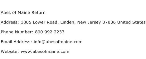 Abes of Maine Return Address Contact Number