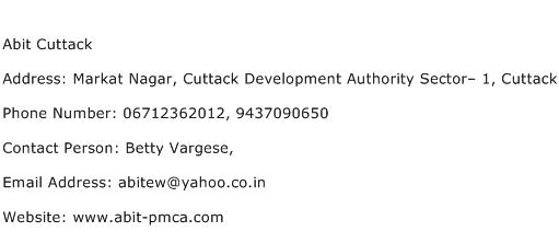 Abit Cuttack Address Contact Number
