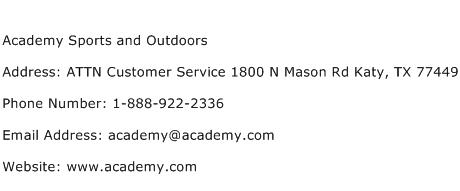 Academy Sports and Outdoors Address Contact Number
