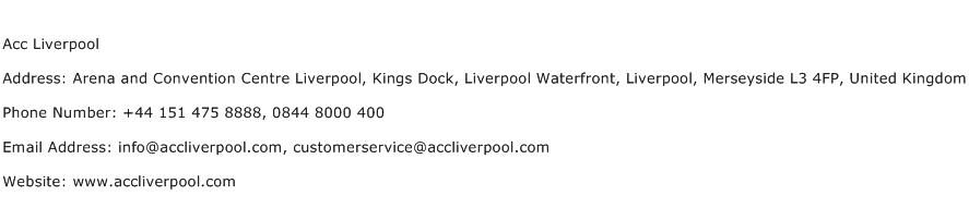 Acc Liverpool Address Contact Number