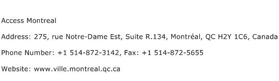 Access Montreal Address Contact Number