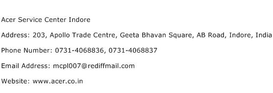 Acer Service Center Indore Address Contact Number