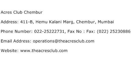 Acres Club Chembur Address Contact Number