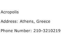 Acropolis Address Contact Number