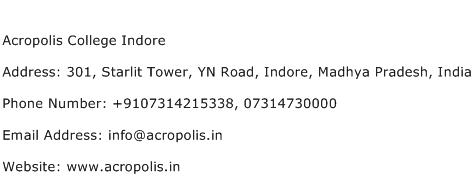 Acropolis College Indore Address Contact Number