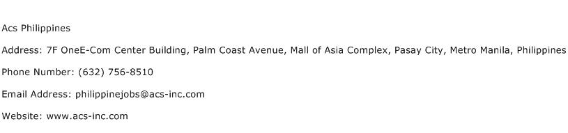 Acs Philippines Address Contact Number