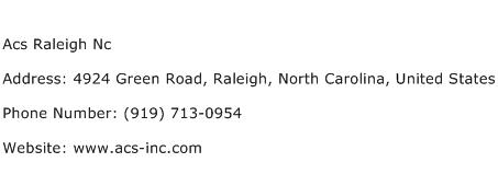 Acs Raleigh Nc Address Contact Number