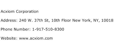 Acxiom Corporation Address Contact Number