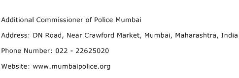 Additional Commissioner of Police Mumbai Address Contact Number