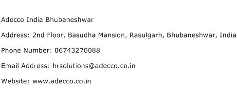 Adecco India Bhubaneshwar Address Contact Number