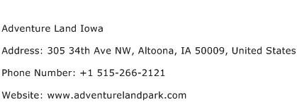 Adventure Land Iowa Address Contact Number