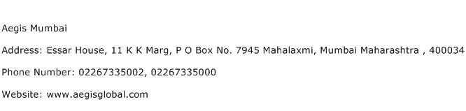 Aegis Mumbai Address Contact Number
