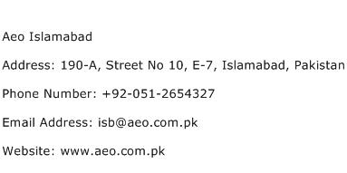 Aeo Islamabad Address Contact Number