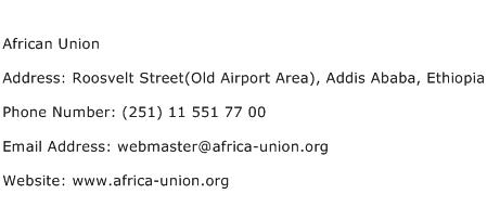 African Union Address Contact Number