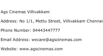 Ags Cinemas Villivakkam Address Contact Number