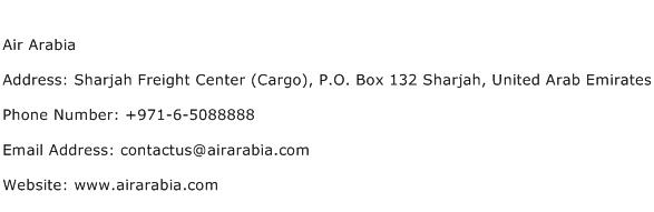 Air Arabia Address Contact Number