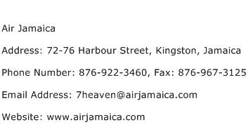 Air Jamaica Address Contact Number