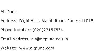 Ait Pune Address Contact Number