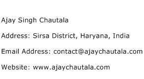 Ajay Singh Chautala Address Contact Number