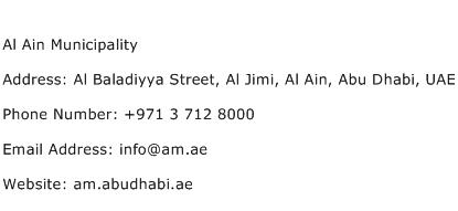 Al Ain Municipality Address Contact Number