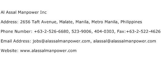 Al Assal Manpower Inc Address Contact Number