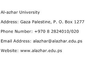 Al azhar University Address Contact Number