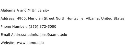 Alabama A and M University Address Contact Number