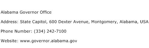 Alabama Governor Office Address Contact Number