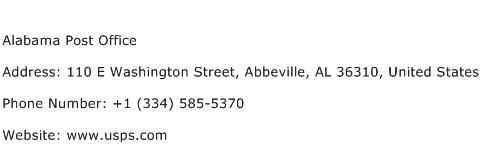 Alabama Post Office Address Contact Number