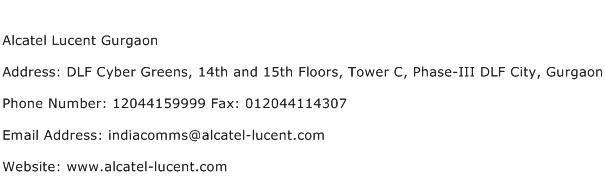 Alcatel Lucent Gurgaon Address Contact Number