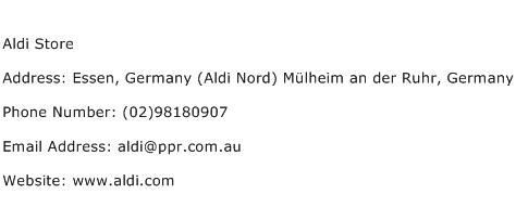 Aldi Store Address Contact Number