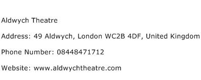 Aldwych Theatre Address Contact Number