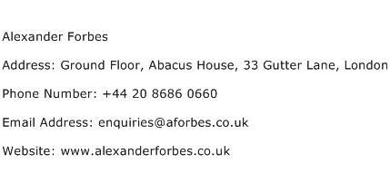 Alexander Forbes Address Contact Number