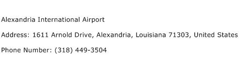 Alexandria International Airport Address Contact Number