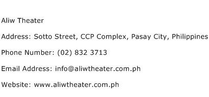 Aliw Theater Address Contact Number