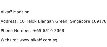 Alkaff Mansion Address Contact Number