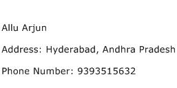 Allu Arjun Address Contact Number