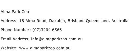 Alma Park Zoo Address Contact Number