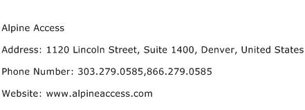 Alpine Access Address Contact Number