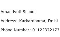 Amar Jyoti School Address Contact Number