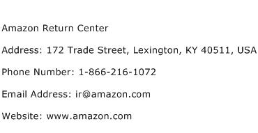 Amazon Return Center Address Contact Number