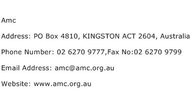 Amc Address Contact Number