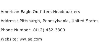 American Eagle Outfitters Headquarters Address Contact Number